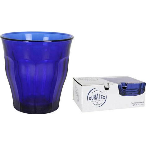 Lot de 6 gobelets en verre trempé 25 cl – Résistant aux chocs thermiques – Compatible micro-ondes – Fabriqué en France – Duralex