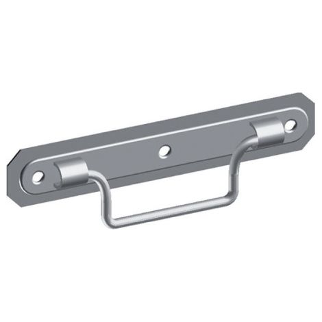 Poignée sur platine emboutie rabattable St-Etienne bout à pan coupé inox longueur 160 mm - MONIN (1/2)