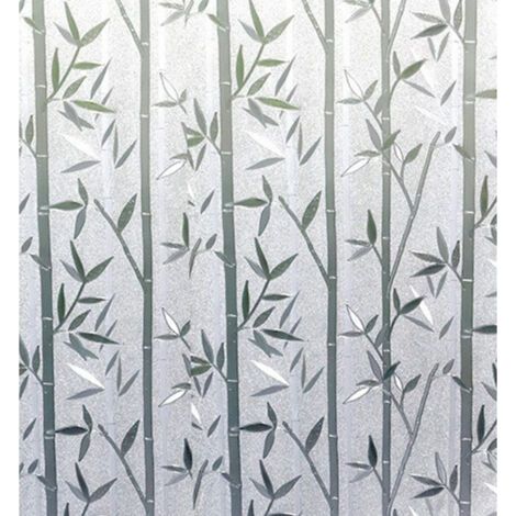45x200CM Window Privacy Film, Anti-Glare Window Film, Decorative Window Film for Home Office Bamboo Pattern Glass Decorative Film (1/3)