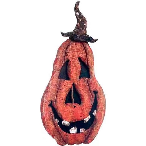Décoration suspendue rustique en acrylique, motif citrouille, pendentif de porte d'Halloween original pour une fête. (1/5)