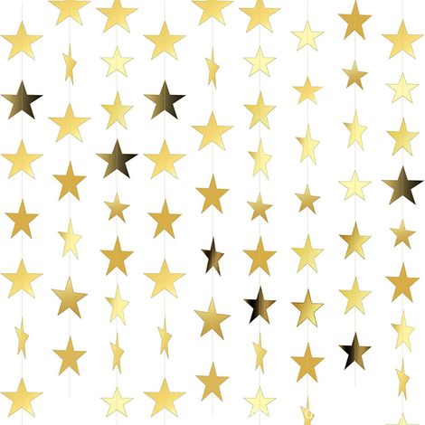 Guirlande Étoiles - 20 M - Papier Réfléchissant - Décoration Fête Anniversaire Mariage Noël - Lot de 5