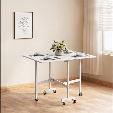 Table de salle à manger blanc 120 x 80 x 73 cm (1/5)