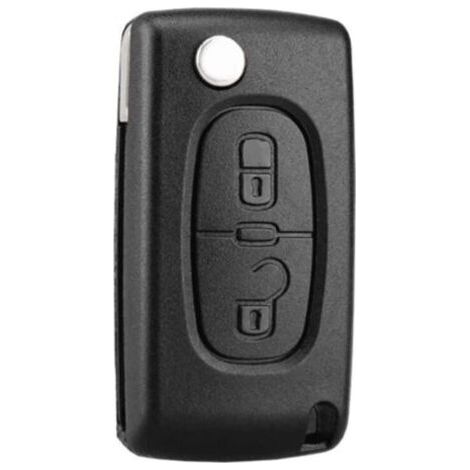 Boutons Coque Clé Compatible CE0536 clé à Rabat Pliable pour Peugeot 207 307 308 407 408 3008 5008 Citroen C2 C3 C4 C5 C6 C8 (2 Boutons, CE0536) (1/4)