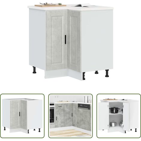 Holzwerkstoff - Küchen-Eckunterschrank Porto Betongrau Holzwerkstoff (1/5)