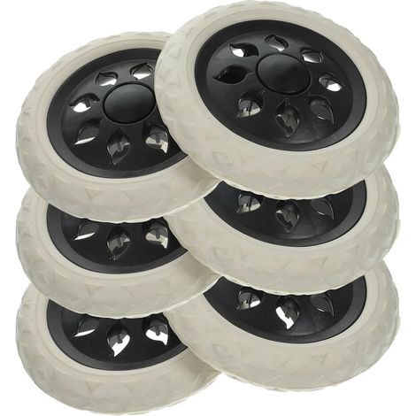 Roues de rechange pour chariot, lot 6, en caoutchouc et mousse