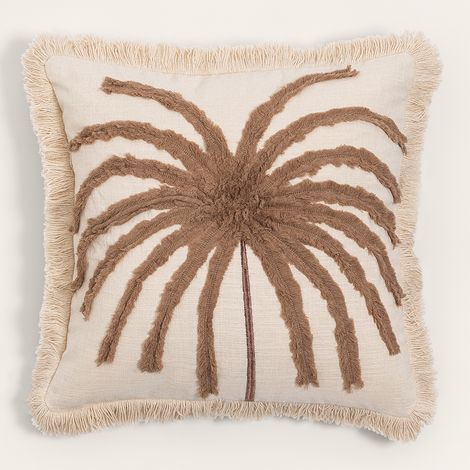 SKLUM Quadratisches Baumwollkissen (45 x 45 cm) Korumba Beige Leinen (1/5)