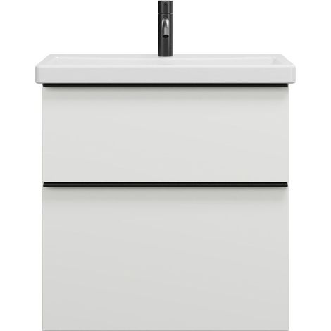 burgbad Eqio lavabo en céramique avec meuble sous-lavabo, largeur (1/2)