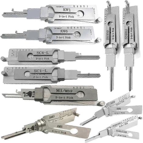 Outil de crochetage Lishi 2 en 1 pour serrures SC1/SC4/KW1/KW5/AM5/MS2 et plus F (1/4)