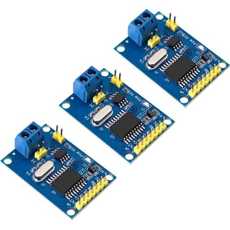MCP2515 Can Bus Module 3 Pieces MCP2515 Can Bus Shield Basé sur Le récepteur TJA1050 Supporte la Technologie Can V2.0B Protocole SPI Compatible avec Arduino et Raspberry Pi (1/5)