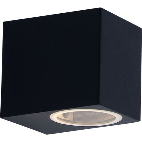 Außen Leuchte Haus Tür Down Spot Fassaden ALU Wand Lampe schwarz im Set inkl. LED Leuchtmittel