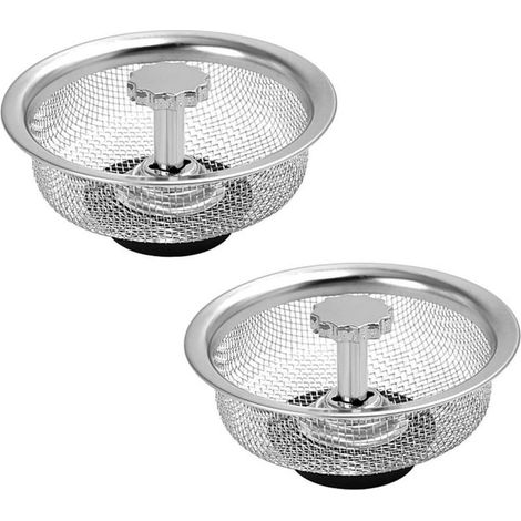 Filtro per lavello, tappo per lavello, 2 filtri per lavello da cucina in acciaio inox per lavello da cucina e bagno, diametro 3,26'' (1/5)