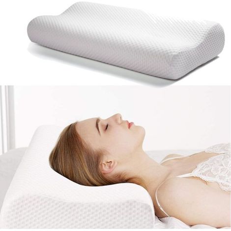 Ergonomic Memory Foam Pillow Cervical Pillow Cushion with Washable Hypoallergenic Cover 63x34CM (1/5)
