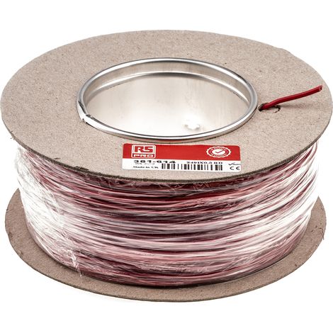 Fil électrique RS PRO 2491X, 16 0,5 mm² 20 AWG Non blindé, 500 V, PVC Rouge, 100m ( Prix pour Bobine de 100 Mètres )