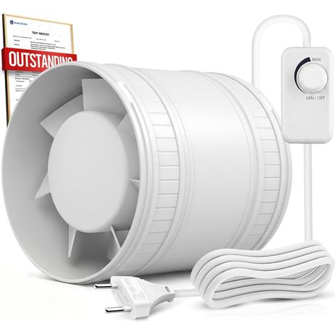 Ventilateur de Conduit à Vitesse Réglable, Silencieux et Puissant, Protection Contre la Surchauffe, Extracteur d'Air 100 mm VMC Salle de Bain Cave Garage Tente (1/5)