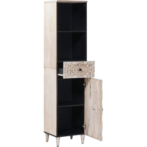 Colonne Meuble de salle de bain - avec tiroir Blanc 38 x 33,5 x 160 cm fr3809 - Maison La Vie (1/5)