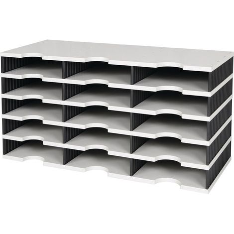 Bandeja clasificadora trio 15 compartimentos A363xL723xF331mm poliestireno gris / negro STYRO
