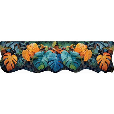 Tappeto Cucina Pvc Stampa Digitale HD Foglie Palme Moderno Sagomato Lavabile Antimacchia - 50x180 cm