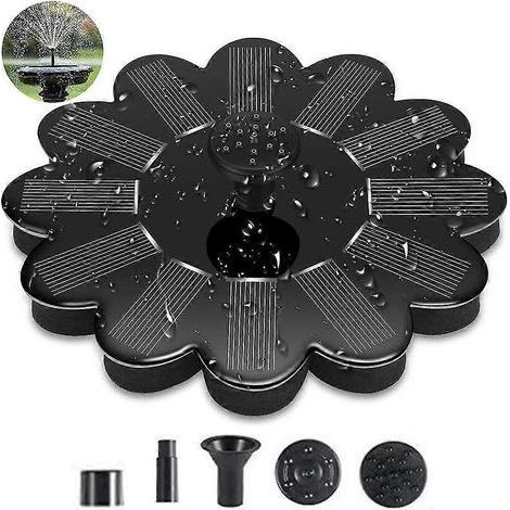 Pompe solaire pour fontaine, panneau solaire 1,4 W avec 4 jets différents, pompe submersible pour irrigation extérieure (abreuvoir à oiseaux, bassin). (1/5)