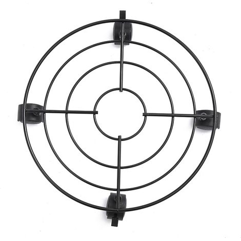 Soporte rodante para macetas con plataforma de hierro negro. (1/5)