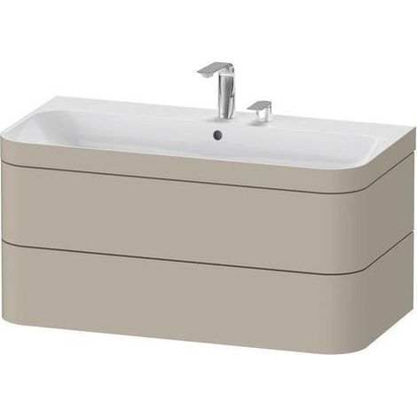 Ensemble coiffeuse HAPPY D.2 PLUS avec 2 tiroirs, 975 x 490 mm, e HL, taupe supermat