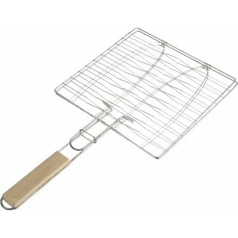 Grille Acier Inoxydable Support de 2 Poisson pour Barbecue, (1/5)