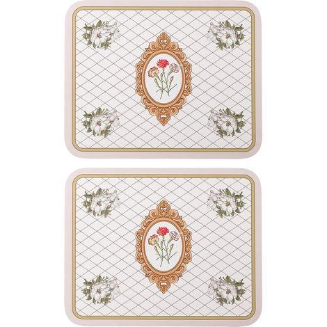 2Pcs Tapis à Café, Tapis à Café Antidérapant Fond Imperméable Antichoc Absorbant Tapis de Séchage de Vaisselle Comptoir de Cuisine pour Accessoires de Bar à Café (3040CM) (1/5)