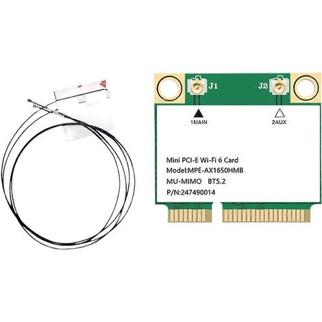 Carte réseau sans fil AX1650 WiFi 2,4 GHz/5 GHz 2974 MHz double bande AX1650 WIFI6 avec Bluetooth 5.2 et carte réseau sans fil Gigabit (1/5)