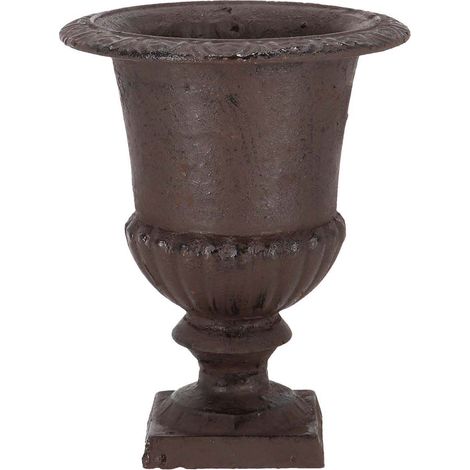 Esschert Design – Vase haut en fonte Médicis – Marron – H 23,1 cm – Trou de drainage – Pour espaces extérieurs (1/7)