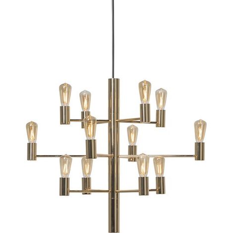 Manola Plafonnier Suspendu Multi Bras Laiton Satiné 12x E14