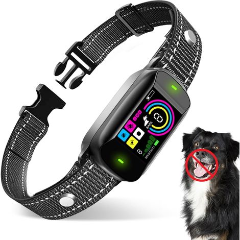 Collier de dressage pour chien avec modes son/vibration/vibration forte, étanche IP67, rechargeable, convient aux chiens de toutes tailles.