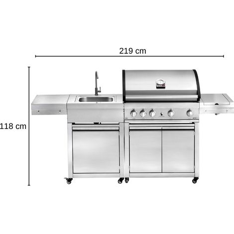 Grandhall ELITE G4 Sink Set Gasgrill Grill Gas Garten Kamin Outdoor Grill (1/5)