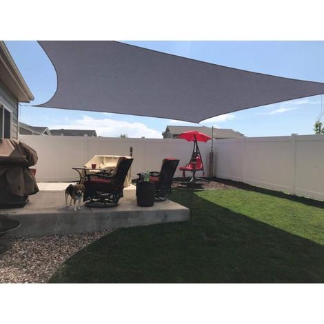 Voile d'ombrage rectangulaire 2x2m étanche et résistante aux UV, convient pour balcon terrasse de jardin, gris (1/4)
