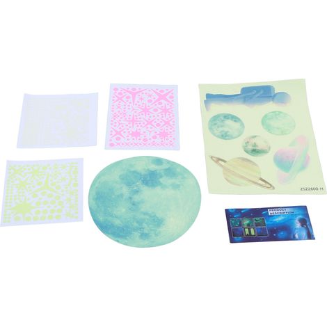 Décor Mural Astronaute Étoiles Phosphorescentes, Autocollants Système Solaire Planètes pour Chambre Enfant Fille Garçon, Kit Déco Murale (1/5)