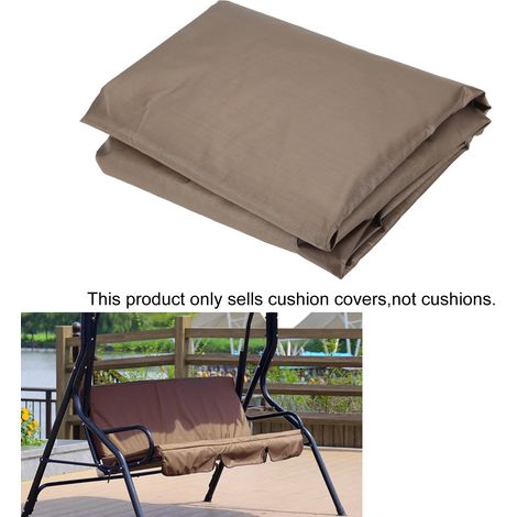 Housse de coussin imperméable en taffetas de polyester pour fauteuil suspendu trois places, style hamac, pour jardin ou cour extérieure, 150 x 50 x 10 cm (marron) (1/5)
