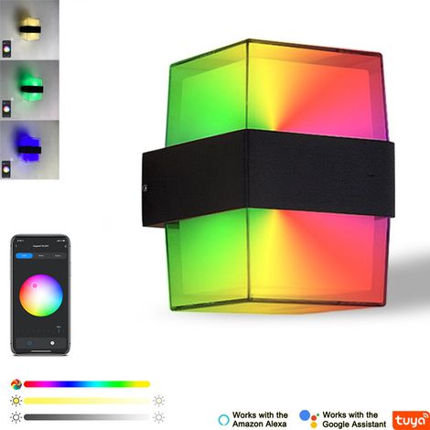 Applique murale à intensité variable couleur de lumière variable, contrôle APP, lumière de jardin LED intelligente, étanche, intérieure et extérieure (1/5)