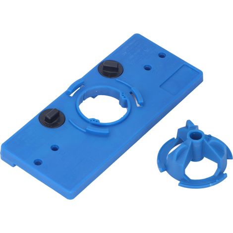 Gabarit de perçage pour charnières invisibles de 35 mm pour portes de placard, avec 2 serre-joints en F pour le travail du bois (bleu) (1/5)