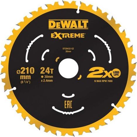 DeWALT - Hoja de sierra 210x30 mm, 24 dientes DT20432