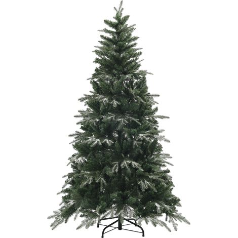 Sapin de Noel enneige 850 branches design a sections plastique et acier Ø110x180 cm vert