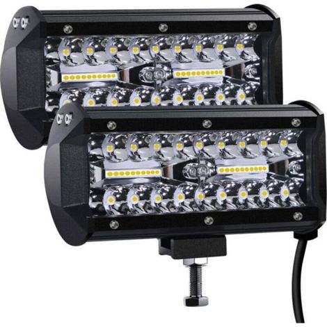 Phare LED - 12 V - 27000 Lm - 6000 K - Angle De Faisceau 120 Degres - IP67 Etanche - Pour Vehicules Tout-Terrain SUV UTV Camions Bateaux - 1 Unite (1/4)