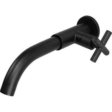 Robinet de Mural Eau Froide Noir, 23CM (1/5)
