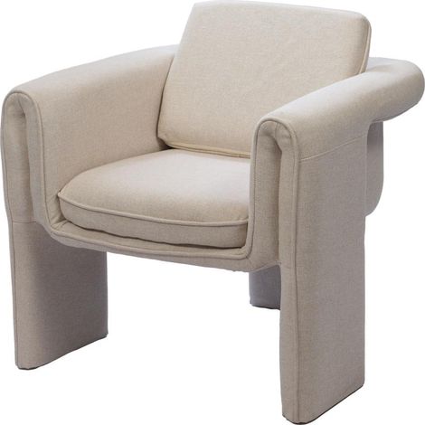 Amadeus - Fauteuil en tissu blanc Scarlett (1/4)