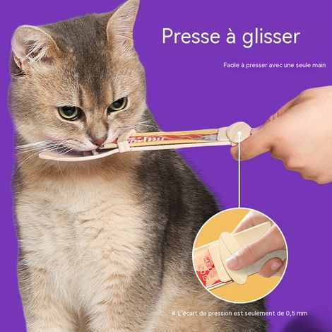 Distributeur de pâte pour chat en forme de chat, poudre de haricots sucrés, outil pratique pour nourrir les chats, distributeur de friandises,D1C4C4 (1/3)