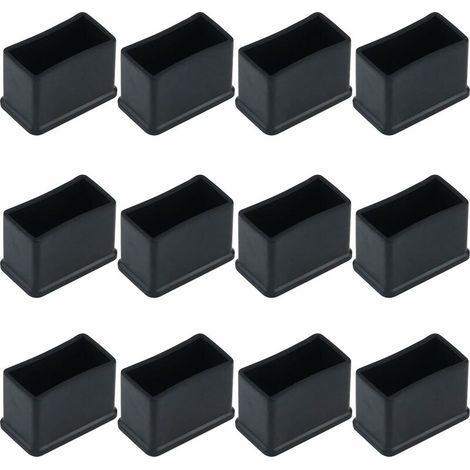 Lot de 12 embouts de protection rectangulaires en feutre de caoutchouc pour pieds de table ou de chaise Noir 15 x 30 mm, (1/5)