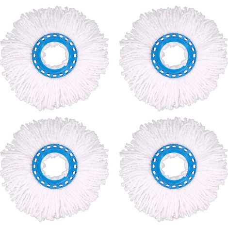 4 têtes de vadrouille microfibre rondes de rechange, nettoyage des sols, diamètre 16 cm (1/5)