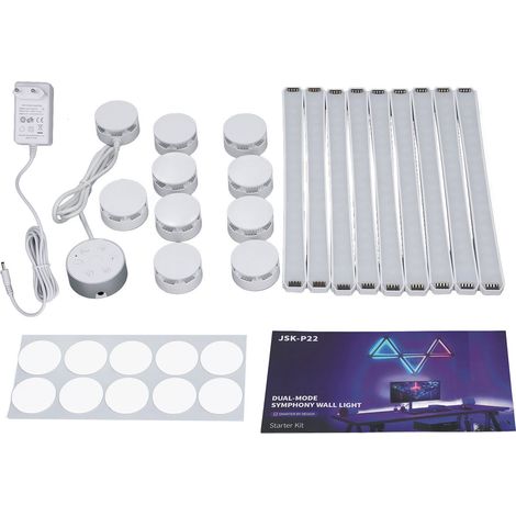 Ortviai Bandes LED RGB pour Mur – Éclairage Décoratif Modulable avec Contrôle App Smart Life, 9 Barres + Connecteurs (1/5)
