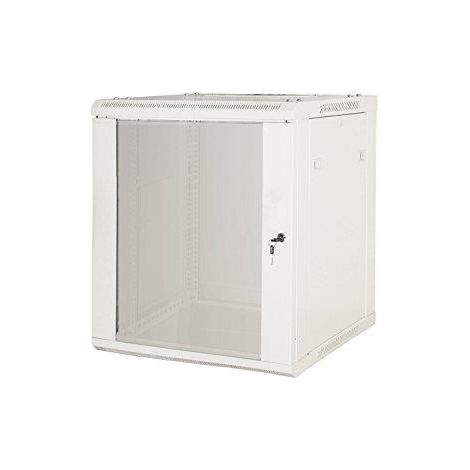 Link ARMADIO RACK 19” 9 UNITA' DA MURO A) 500 x (L) 600 x (P) 450 GRIGIO DISASSEMBLATO PORTA VETRO