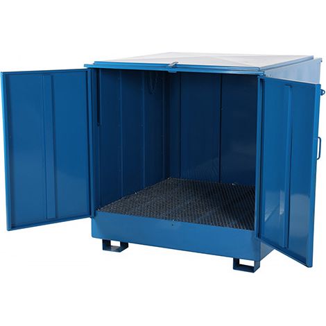 Palette couverte pour 4 fûts - 380 litres - Dimensions : 1290x1380x1350mm - 2311020043 (1/4)
