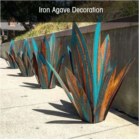 Decoration De Plante D'Agave En Metal Decoration De Maison Decoration De Fer Decoration De Jardin, 27Cm - 27Cm (1/4)