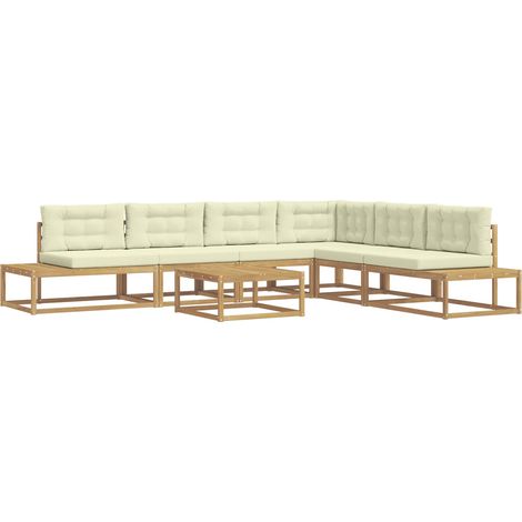 Set di divani da esterno Bianco 79 x 79 x 37 cm Poliestere vidaXL