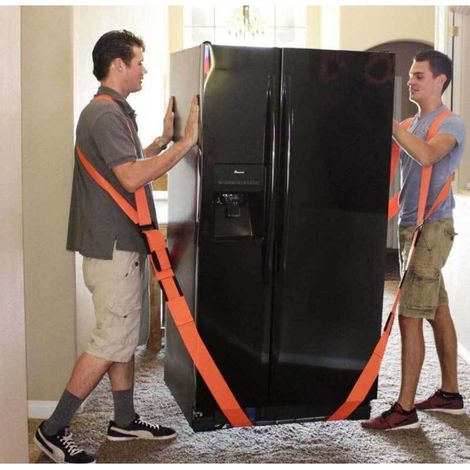 Harnais de mobilité, harnais de levage, système de levage et de déplacement pour 2 personnes, rembourré pour faciliter le déplacement de charges lourdes jusqu'à 200KG - Orange-TREETALK (1/5)